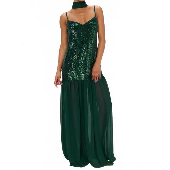 SHOW ME YOUR MUMU Dresses & Skirts - NEW SHOW ME YOUR MUMU dalia maxi dress in emerald sequins